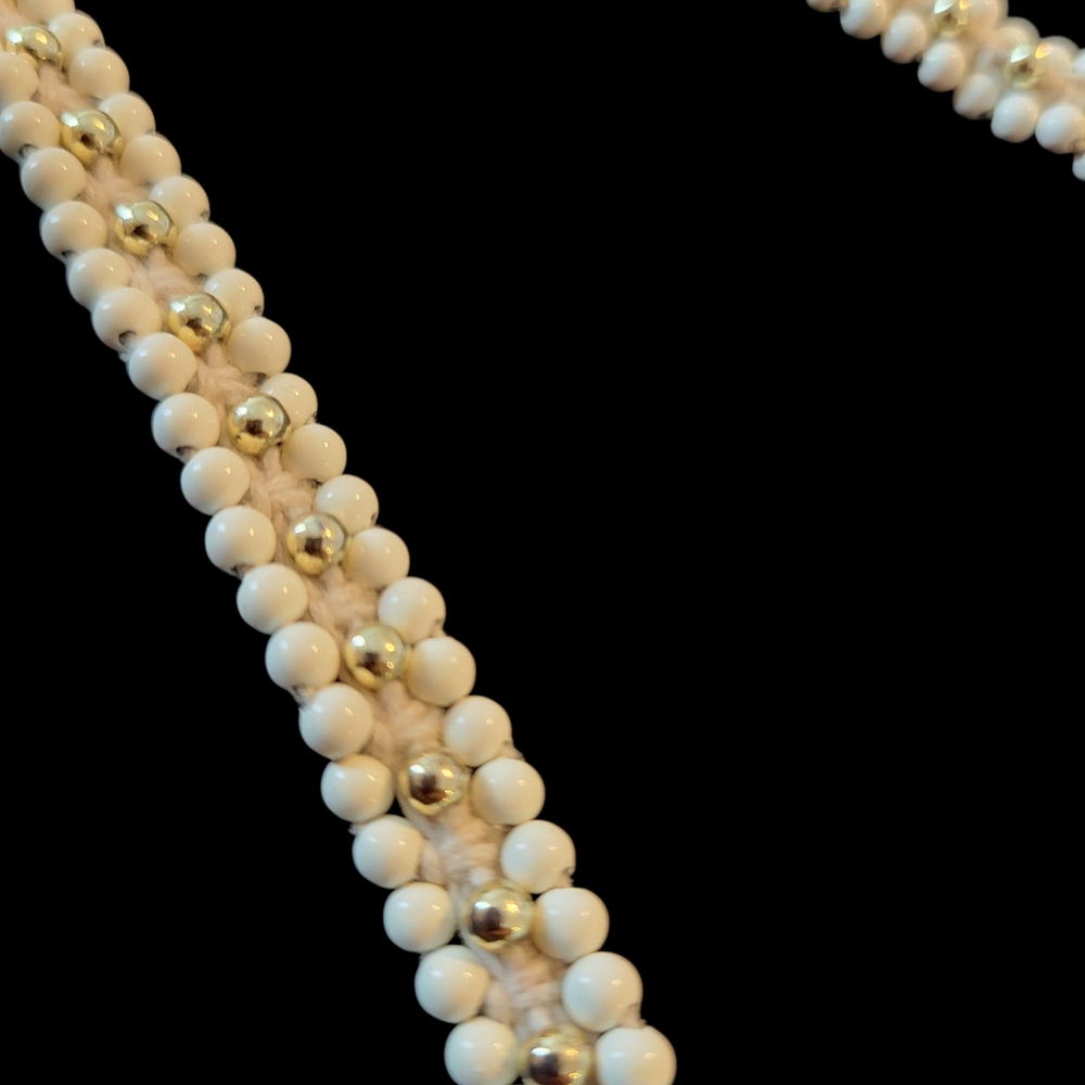 MADEWELL White and Gold Beaded Necklace